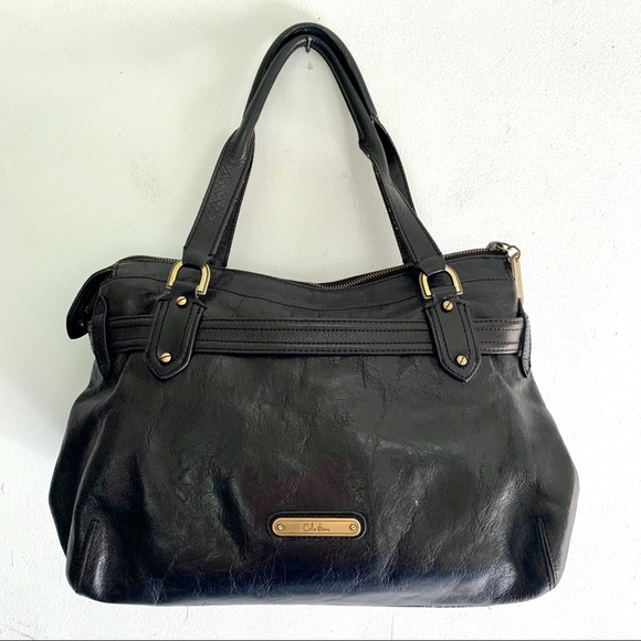 Cole Haan Large Black Leather Aerin Zip Satchel - Picture 4 of 8